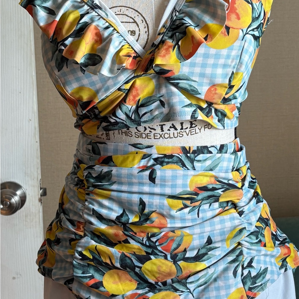 Floral Ruffled Wrap hi waisted bikini